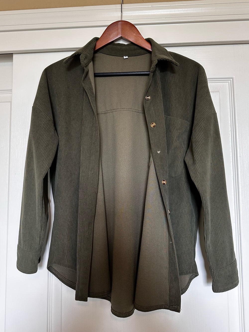 Olive Green Corduroy Button-Down